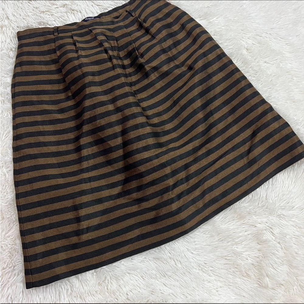 Madewell black & brown striped metallic skirt‎ 4